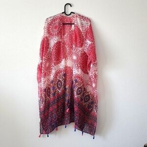 Bohemian Beach/ Swimsuit Tassel coverup ResortWear Pareo Poncho Boho Beach